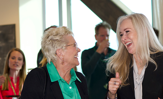 Summit members talking